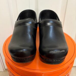 Dansko Black Leather Clogs